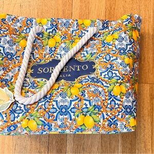 Sorrento Print Tote Bag - Blue and Yellow